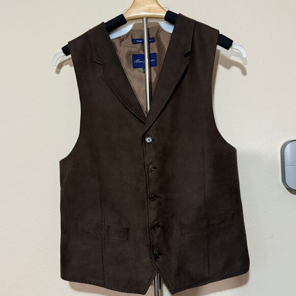 Alan Flusser sz large vest dark brown microsuede. Unisex. Luxurious Layered look - Picture 1 of 5
